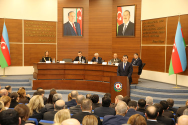 Nizami rayonu üzrə 2025-ci ilin sosial-iqtisadi inkişafının yekunları və qarşıda duran vəzifələrə həsr olunmuş hesabat yığıncağı keçirilib - 22.01.2026