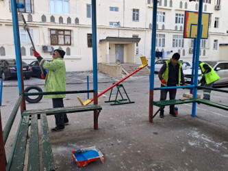 Nizami rayonunda Novruz bayramı ərəfəsində geniş təmizlik işləri aparılıb - 14.03.2026