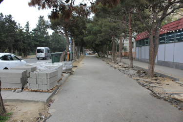 Nizami rayonunda səkilər təmir edilir - 14.11.2025