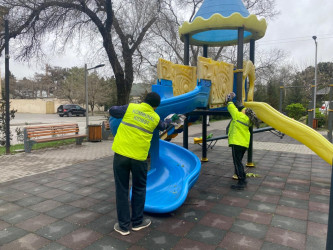 Nizami rayonunda güclü yağan yağışın fəsadlarının aradan qaldırılması ilə əlaqədar ümumrayon iməciliyi keçirilib - 30.03.2026