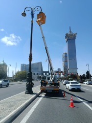 Nizami rayonunda abadlıq və sanitar-təmizlik işləri davam edir