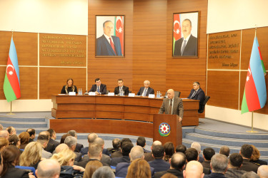 Nizami rayonu üzrə 2025-ci ilin sosial-iqtisadi inkişafının yekunları və qarşıda duran vəzifələrə həsr olunmuş hesabat yığıncağı keçirilib - 22.01.2026