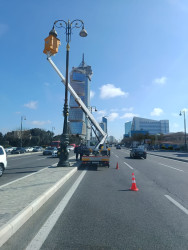 Nizami rayonunda abadlıq və sanitar-təmizlik işləri davam edir