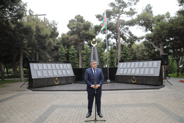 27 Sentyabr - Anım Günü ilə əlaqədar “Nizami rayonu Vətən Müharibəsi Şəhidləri" memorial kompleksi önündə tədbir keçirilib - 27.09.2025