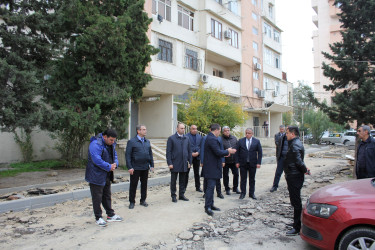 Rayon İcra Hakimiyyətinin başçısı Coşqun Cəbrayılov abadlıq işləri gedən ünvanlara baxış keçirib - 14.11.2025