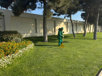 Nizami rayonunda abadlıq və sanitar-təmizlik işləri davam edir