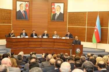 Nizami rayonu üzrə 2025-ci ilin sosial-iqtisadi inkişafının yekunları və qarşıda duran vəzifələrə həsr olunmuş hesabat yığıncağı keçirilib - 22.01.2026