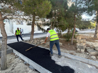 Nizami Rayon İcra Hakimiyyətinin başçısı Tofiq Abbasov küçəsi 39 ünvanında aparılan təmir işləri ilə tanış olub - 25.08.2025