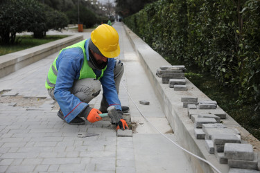 Rüstəmov küçəsindəki park təmir olunur - 10.02.2025