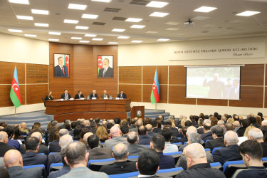 Nizami rayonu üzrə 2025-ci ilin sosial-iqtisadi inkişafının yekunları və qarşıda duran vəzifələrə həsr olunmuş hesabat yığıncağı keçirilib - 22.01.2026