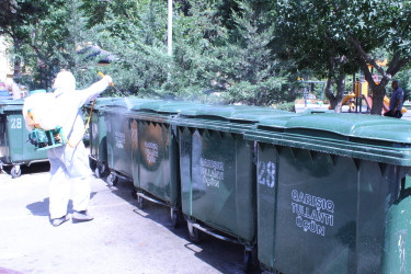 Nizami rayonunda küçə və prospektlər yuyulub, təmizlik işləri aparılıb - 12.07.2025