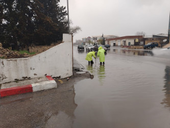 Nizami rayonunda intensiv yağan yağışların fəsadları aradan qaldırılır - 05.04.2026