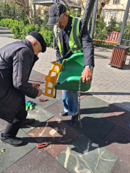 Nizami rayonunda abadlıq və sanitar-təmizlik işləri davam edir